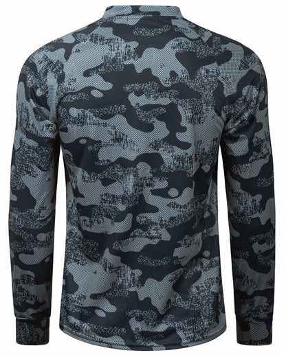 Wancafoke Men's Long Sleeve Henley Shirt Quick Dry Collarless Lake Blue - Size L