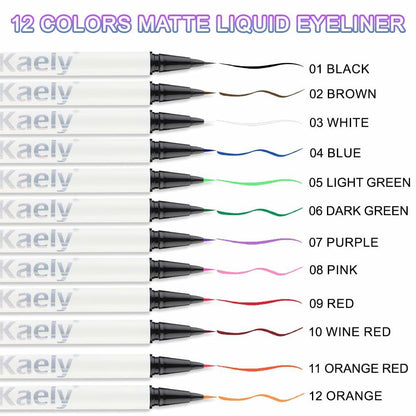evpct 2Pc Waterproof Liquid Eyeliner Set Dark Green Long Lasting - New