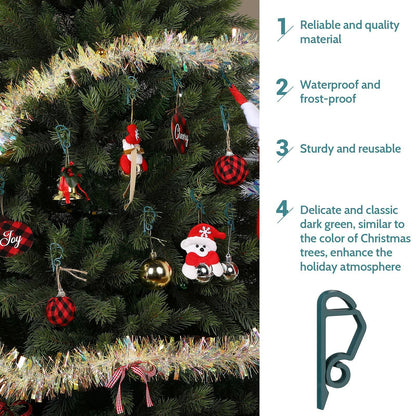 Queekay 100pcs Christmas Light Hooks Plastic Outdoor Clips Heavy Duty