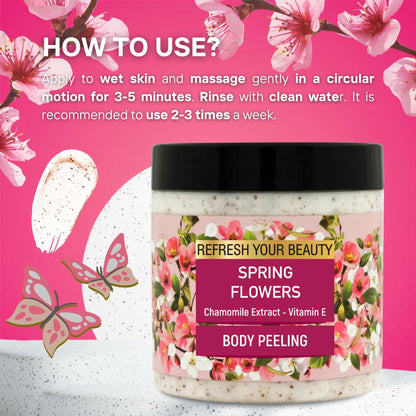 Oriense Body Scrub 16.9oz Spring Flowers Chamomile Hydrating New
