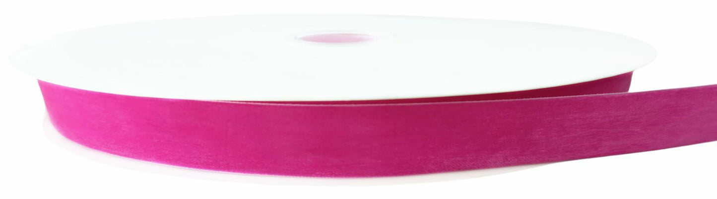 Abbaoww Hot Pink Velvet Ribbon 3/8 Inch x 25 Yards Soft Single Face
