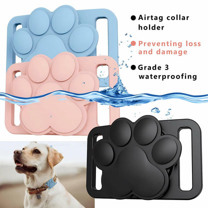 Airtag Dog Collar Holder Waterproof Case for Apple AirTag Pink
