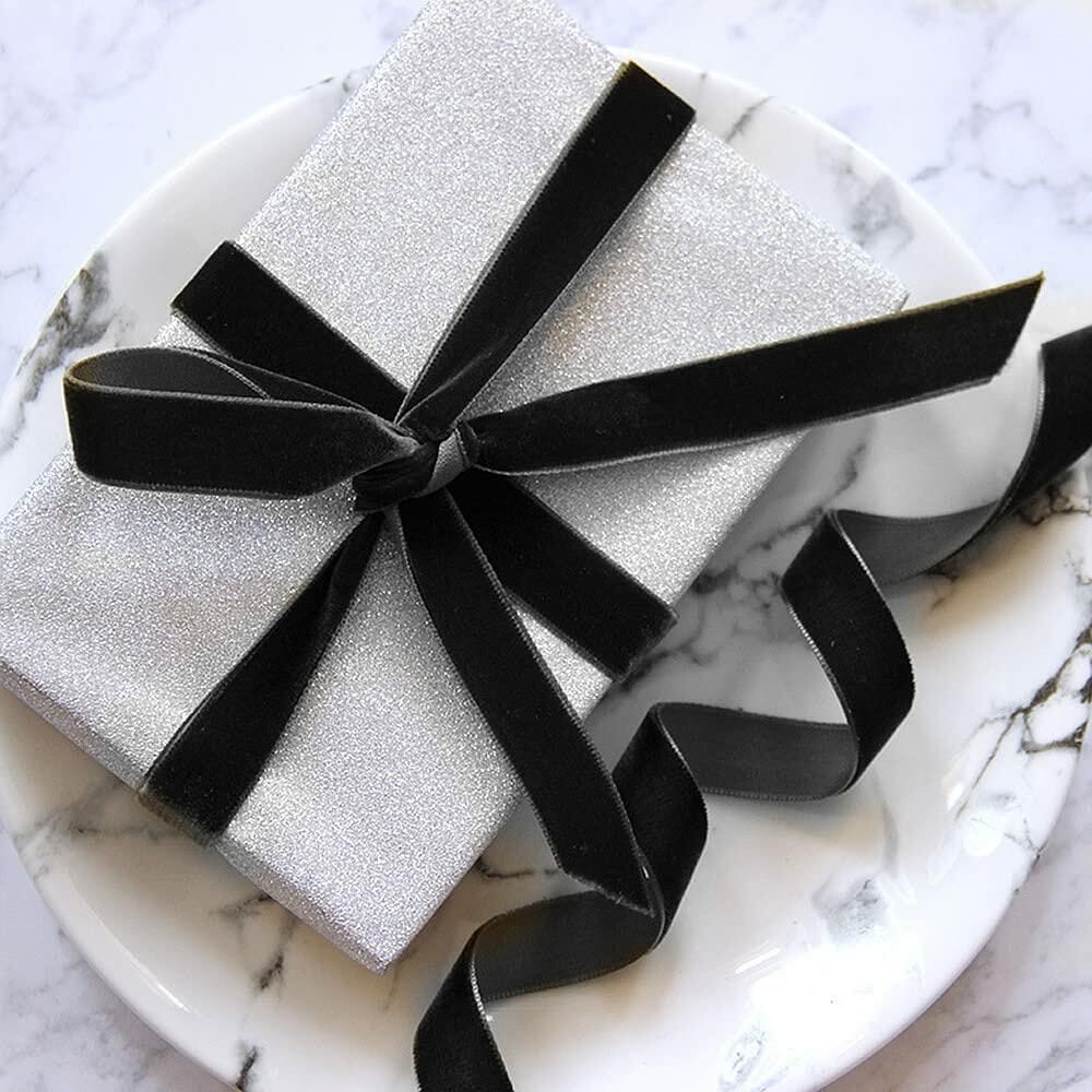 Abbaoww Ivory Velvet Ribbon 1 Inch Single Face, 25 Yards for Gift & DIY