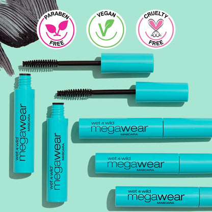 wet n wild Megawear Mascara Black 0.24 fl oz Volumizing Vegan Cruelty-Free