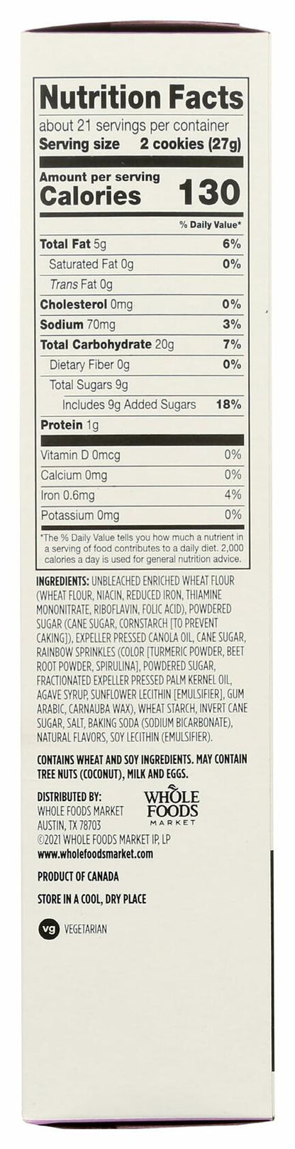 BestBy12/24 365 by Whole Foods Birthday Cake Sandwich Creme Cookies 20 OZ
