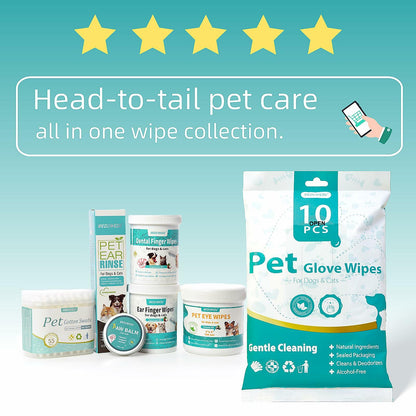 BestBy09/26 MEDUWEDU Dog & Cat Eye Wipes 120 Count Peach Scent Grooming Care
