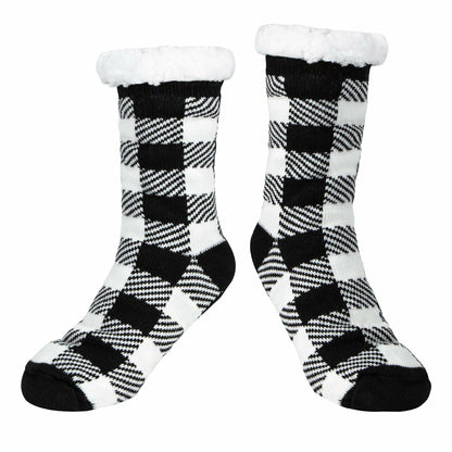 Kiddokids Women's Fuzzy Slipper Socks with Grippers Warm Cozy - One Size
