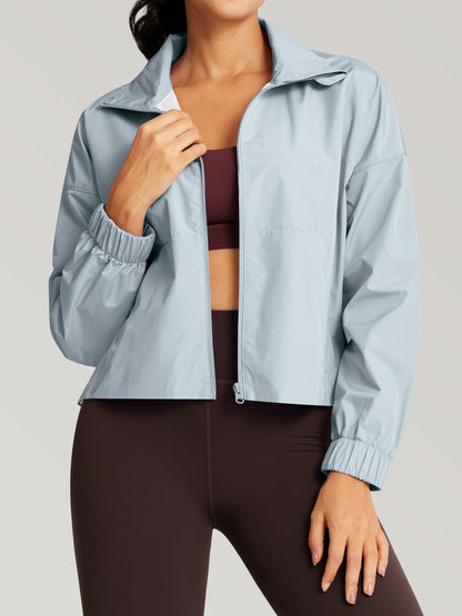 GYM RAINBOW Womens Waterproof Windbreaker Jacket Blue Size M
