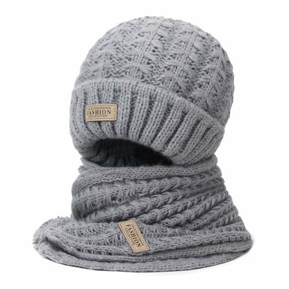 Wander Agio Women's Winter Wool Knit Beanie & Scarf Set Black 1
