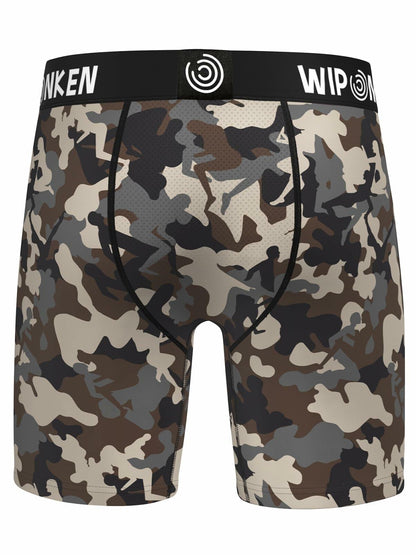 WIPONKEN Men's Boxer Briefs Camouflage Moisture Wicking No-Fly Underwear, Size M