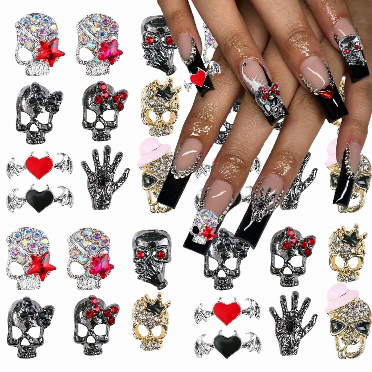 50pcs Handmade Dark Resin Bat Charms for Nails Halloween Accessories
