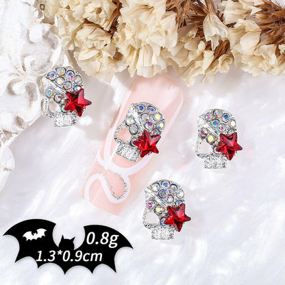 50pcs Handmade Dark Resin Bat Charms for Nails Halloween Accessories