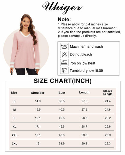 Black V Neck Long Sleeve Tee Women Plus Size S Lightweight Jersey Top