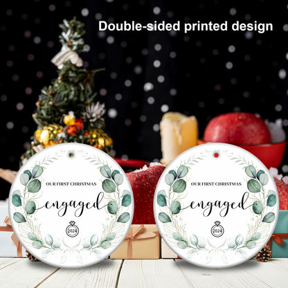 Aestas 3.5" Ceramic Engagement Ornament 2024 Unique Gifts for Couples