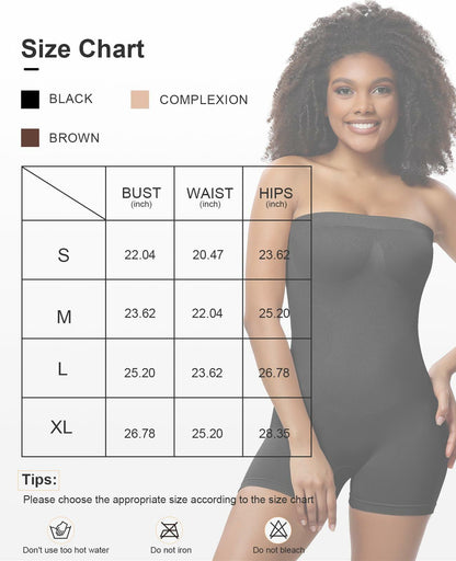 LeapBeast Strapless Shapewear Bodysuit Black L Tummy Control Bra