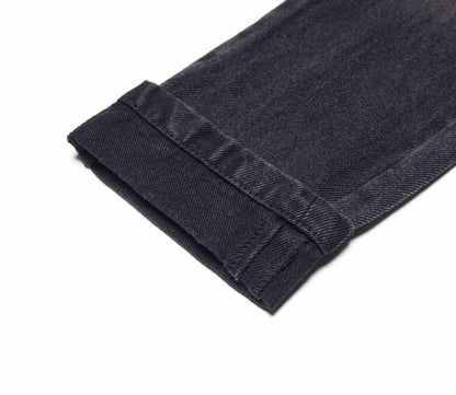 Bienzoe Boys Adjustable Waist Black Ripped Slim Denim Jeans Size 6