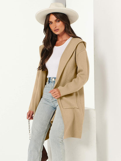 ANRABESS Oversized Knit Hoodie Cardigan Sweater Coatigan Women Size S