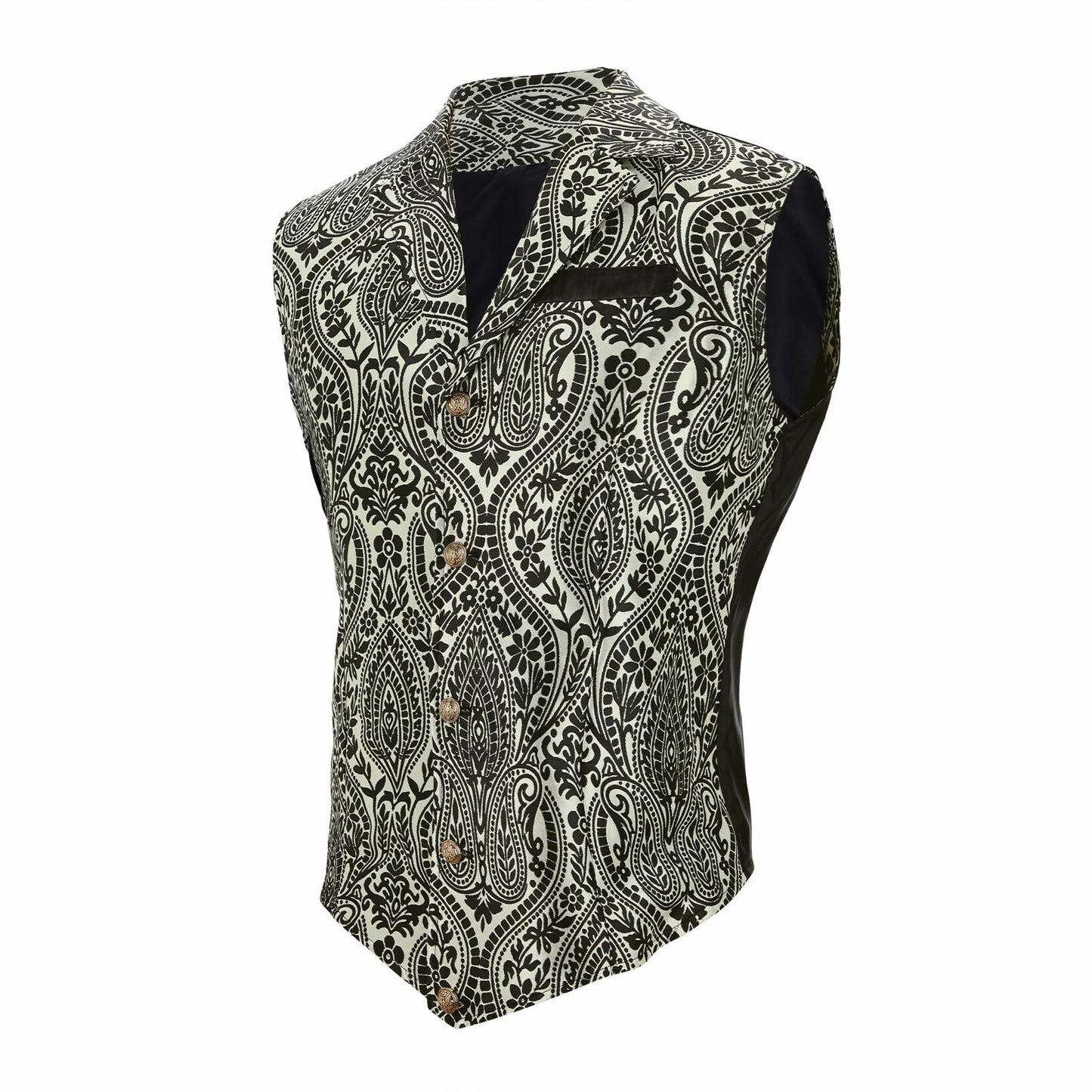 Century Star Men's Gold Vest Steampunk Pirate Western Formal XXL