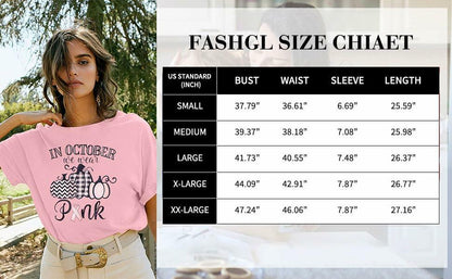 FASHGL I Wear Pink for My Mom T-Shirt Women Breast Cancer Awareness - XL