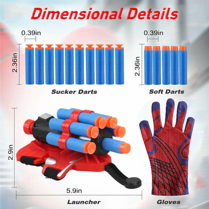 XEUOME Spider Gloves Web Shooter Toy Kids Wrist Set Black