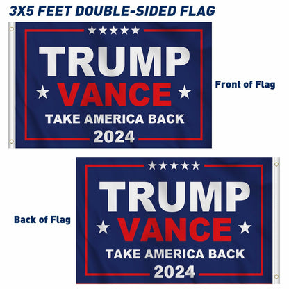 KENPMA Trump Vance 2024 Flag 3x5 Double Sided Outdoor Banner 3 Ply
