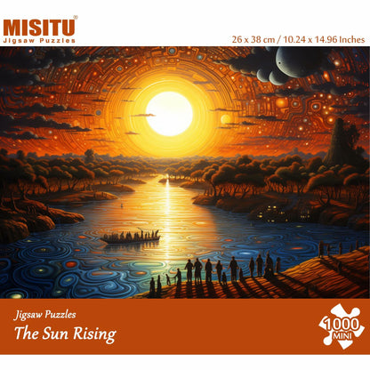 MISITU 1000pcs Jigsaw Puzzle The Sun Rising Challenging 10.24x14.96in