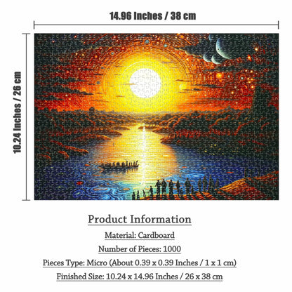 MISITU 1000pcs Jigsaw Puzzle The Sun Rising Challenging 10.24x14.96in