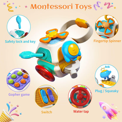 Montessori Busy Cube Sensory Toddler Toy Educational Activity Age 2-4