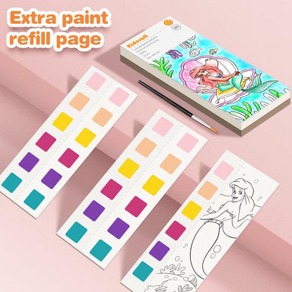 Paint with Water Mermaid Coloring Book Kit Travel Toy Mess Free for Kids