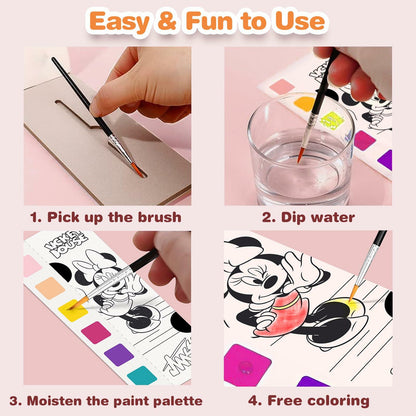 Paint with Water Mermaid Coloring Book Kit Travel Toy Mess Free for Kids