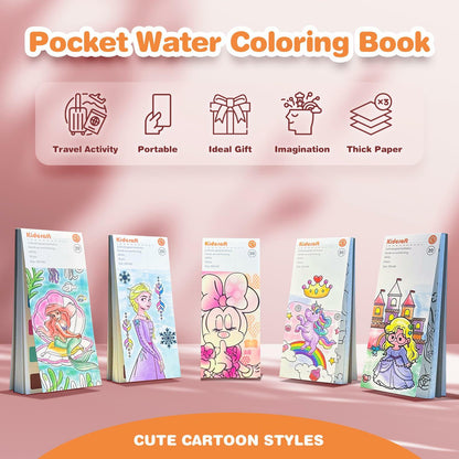 Paint with Water Mermaid Coloring Book Kit Travel Toy Mess Free for Kids