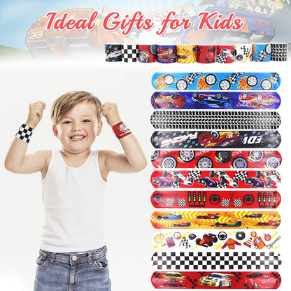Acehome 48 PCS Kids Slap Bands Wristbands Bulk Vinyl Rolls Car