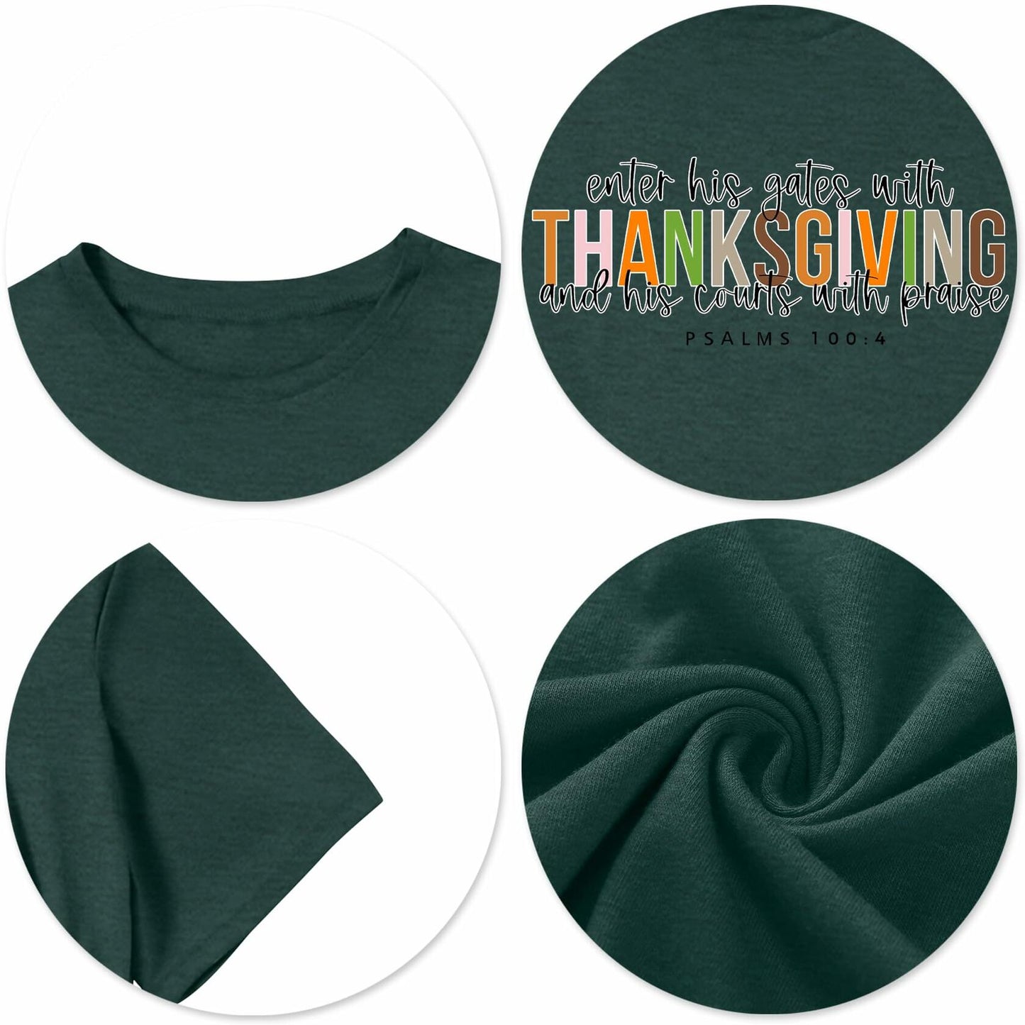 ELDPS Thanksgiving Women Casual Fall Thankful Shirt Size L