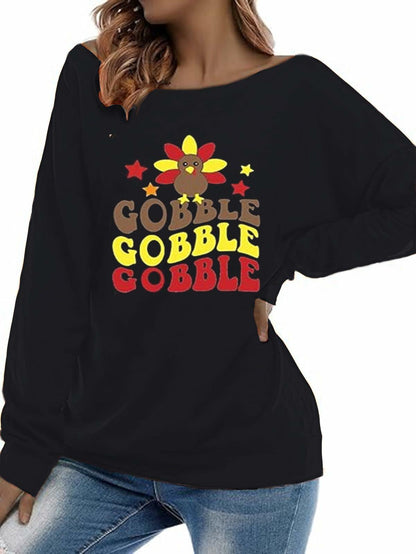 Roshop Women's BCTU Off Shoulder Baggy Long Sleeve Sweatshirt Size 3XL
