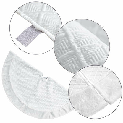 USILAND Christmas Tree Skirt White Faux Fur Rhombus Texture Size 32
