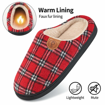 Ablanczoom Unisex Memory Foam House Slippers Slip On Anti Skid Red Size 46/47