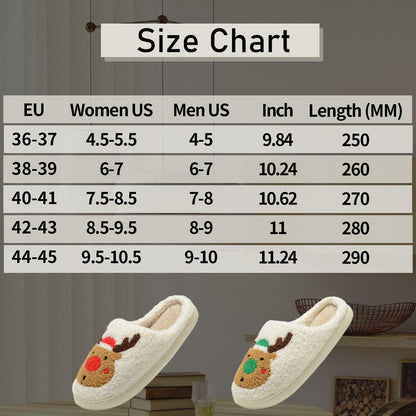 Jogyew Women Christmas Reindeer Holiday Slippers Red Size US 6-7B(M)