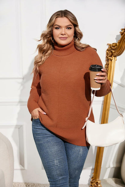 Hanna Nikole Plus Size Cowl Neck Sweater Long Sleeve Orange Size 16