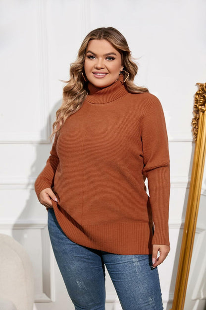 Hanna Nikole Plus Size Cowl Neck Sweater Long Sleeve Orange Size 16