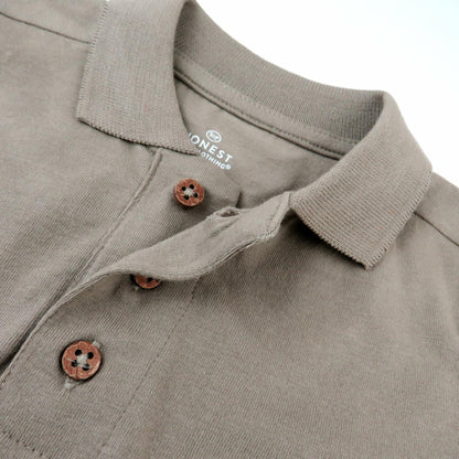 HonestBaby Polo T-Shirt Organic Cotton Infant Unisex Khaki - Size Newborn