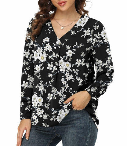 Jouica V Neck Tunic Top Women Black Size Small