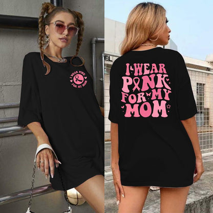 FASHGL I Wear Pink for My Mom Breast Cancer Awareness T-Shirt Pink Size XL
