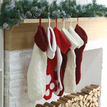 Geyoga 6 Pcs Dog Christmas Stocking Red White Knitted 18in Large Set