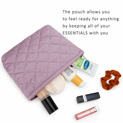E-Tree Makeup Organizer Bag Soft-sided Zippered Pouch Purple