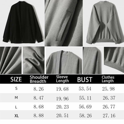 LICOBOD Women's Lightweight Cotton Open Front Hoodie Coat Black, Size L