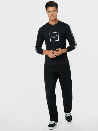 HUF Mens Domestic LS Tee T-Shirt Black Size Small US