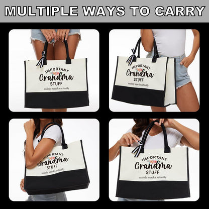 YUANHAO Grandma Tote Bag Large Beach Travel Gift Mothers Day Nana Gift