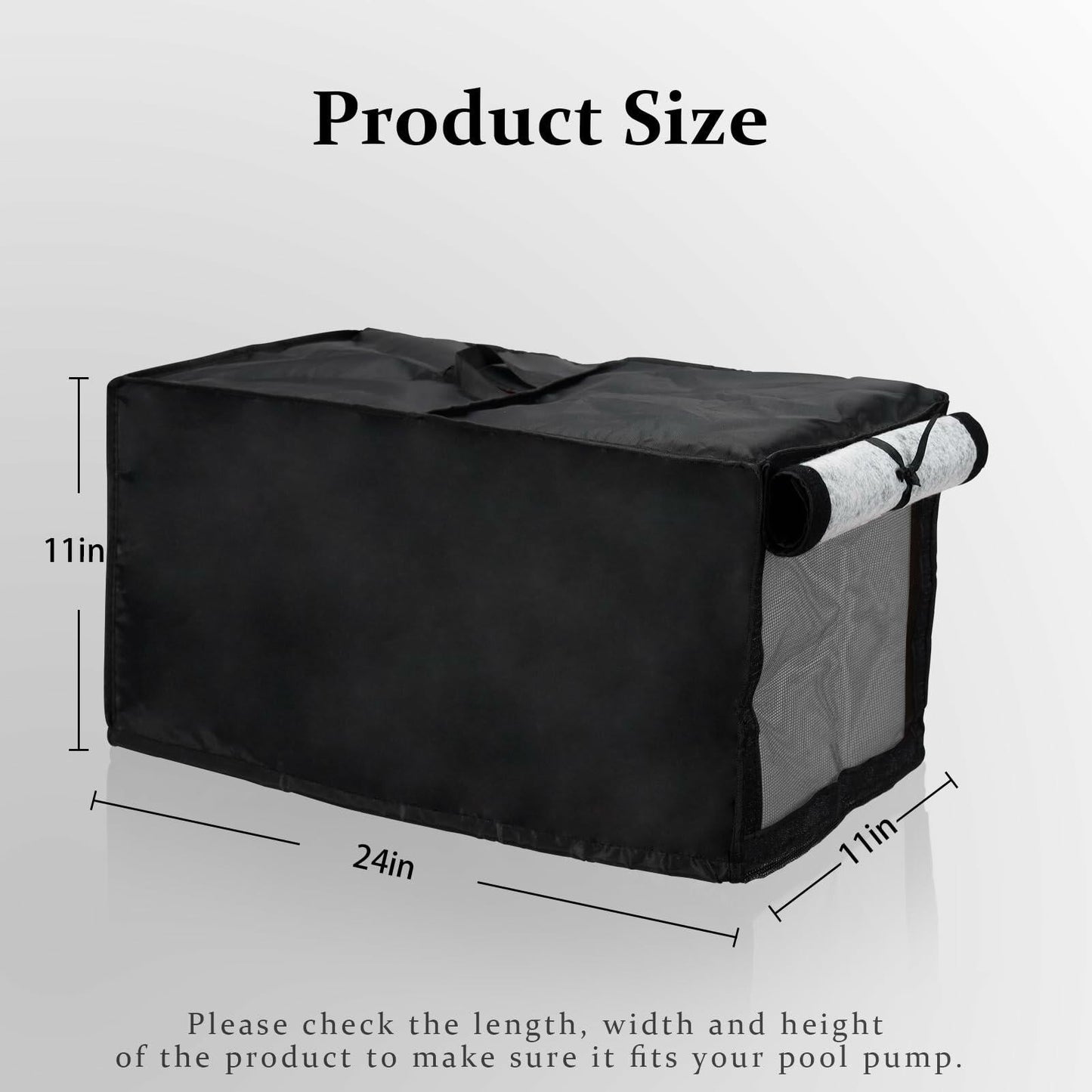 Outdoor Pool Heater Cover Waterproof Plush Lining 24x11x11in