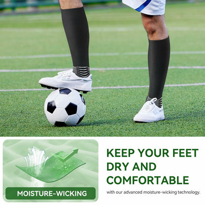IRAMY Compressive Soccer Socks Youth Ankle Support Coolmax Wicking 2 Pack - M