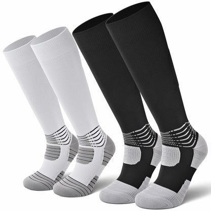 IRAMY Compressive Soccer Socks Youth Ankle Support Coolmax Wicking 2 Pack - M